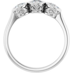 14K White Gold - Zinnia - 3/4 CTW Natural Diamond Anniversary Band