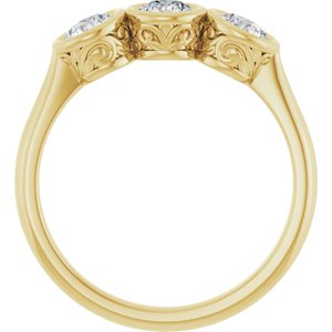 14K Yellow Gold - Zinnia - 3/4 CTW Natural Diamond Anniversary Band