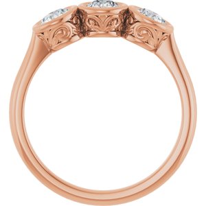 14K Rose Gold - Zinnia - 3/4 CTW Natural Diamond Anniversary Band