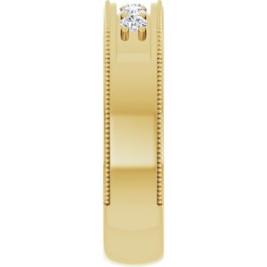 Diamond - Hannah - 14K Yellow Gold 1/3 CTW Natural Diamond Milgrain Band