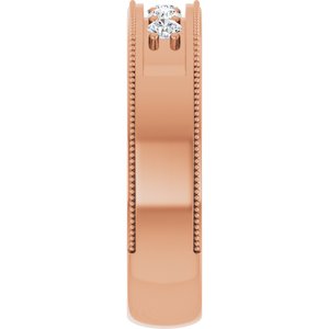 Diamond - Hannah - 14K Rose Gold 1/3 CTW Natural Diamond Milgrain Band