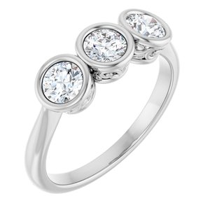 14K White Gold - Zinnia - 3/4 CTW Natural Diamond Anniversary Band