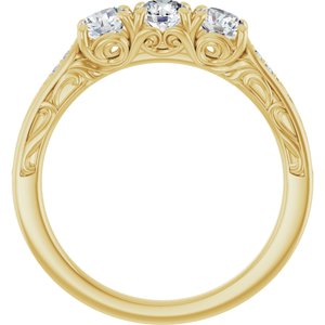 Nature - Donna - 14K Yellow Gold 3/4 CTW Natural Diamond Anniversary Band