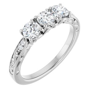 Nature - Donna - 14K White Gold 3/4 CTW Natural Diamond Anniversary Band