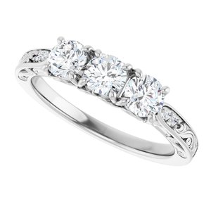 Nature - Donna - 14K White Gold 3/4 CTW Natural Diamond Anniversary Band