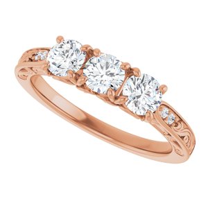 Nature - Donna - 14K Rose Gold 3/4 CTW Natural Diamond Anniversary Band