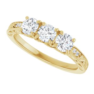 Nature - Donna - 14K Yellow Gold 3/4 CTW Natural Diamond Anniversary Band