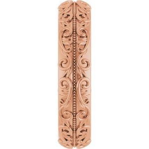 Hammered - Winston - 14K Rose Gold 5 mm Milgrain Sculptural Half Round Band