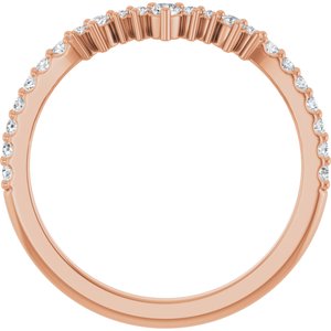 New Trends - Iwona - 14K Rose Gold 1/3 CTW Lab-Grown Diamond Contour Band