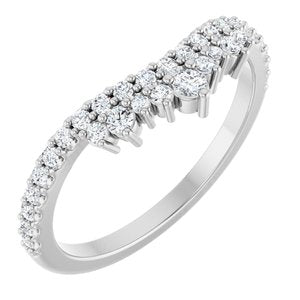 New trends - Iwona - Platinum 1/3 CTW Lab-Grown Diamond Contour Band