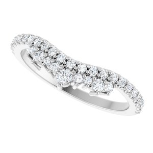 New trends - Iwona - Platinum 1/3 CTW Lab-Grown Diamond Contour Band