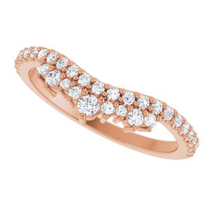 New Trends - Iwona - 14K Rose Gold 1/3 CTW Lab-Grown Diamond Contour Band