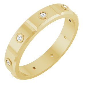 Unique - Oliver - 14K Yellow Gold 1/10 CTW Mens Natural Diamond Band Size 7
