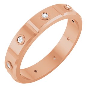 Unique - Oliver - 14K Rose Gold 1/10 CTW Mens Natural Diamond Band Size 7