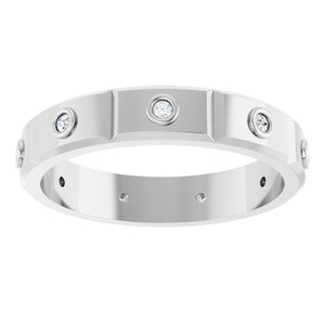 Unique - Oliver - 14K White Gold 1/10 CTW Mens Natural Diamond Band Size 7