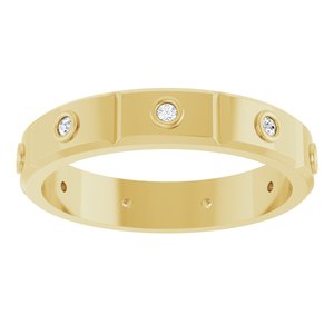 Unique - Oliver - 14K Yellow Gold 1/10 CTW Mens Natural Diamond Band Size 7