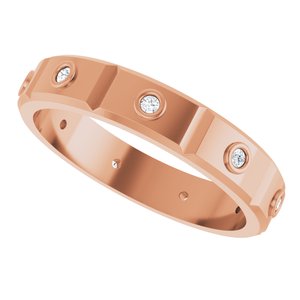Unique - Oliver - 14K Rose Gold 1/10 CTW Mens Natural Diamond Band Size 7