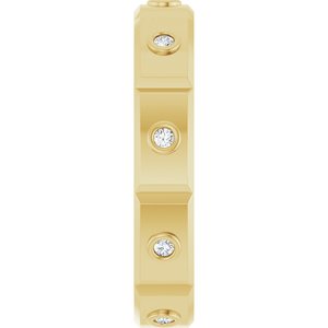 Unique - Oliver - 14K Yellow Gold 1/10 CTW Mens Natural Diamond Band Size 7