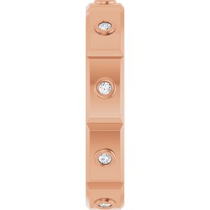 Unique - Oliver - 14K Rose Gold 1/10 CTW Mens Natural Diamond Band Size 7