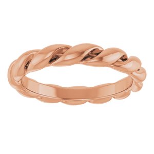 Classic - Dolores - 14K Rose Gold 2.8 mm Rope Band Size 4