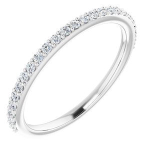 Pave - Catherine - 14K White Gold 1/5 CTW Natural Diamond Band for 7x5 mm Oval Ring