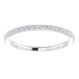 Pave - Catherine - 14K White Gold 1/5 CTW Natural Diamond Band for 7x5 mm Oval Ring