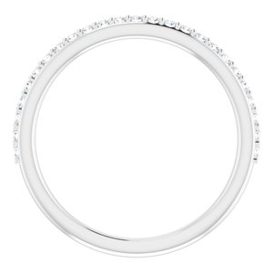Pave - Catherine - 14K White Gold 1/5 CTW Natural Diamond Band for 7x5 mm Oval Ring