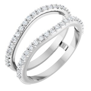 Pave - Celia - Platinum 1/4 CTW Natural Diamond Ring Guard