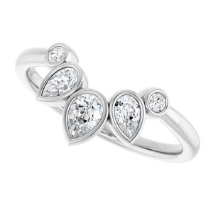 Bezel - Selene - Platinum 3/8 CTW Natural Diamond Contour Band