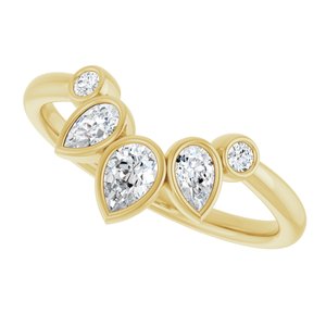Bezel - Selene - 14K Yellow Gold 3/8 CTW Natural Diamond Contour Band