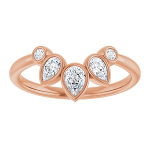 Bezel - Selene - 14K Rose Gold 3/8 CTW Natural Diamond Contour Band