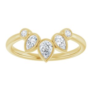 Bezel - Selene - 14K Yellow Gold 3/8 CTW Natural Diamond Contour Band