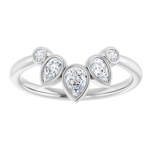 Bezel - Selene - Platinum 3/8 CTW Natural Diamond Contour Band