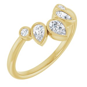 Bezel - Selene - 14K Yellow Gold 3/8 CTW Natural Diamond Contour Band