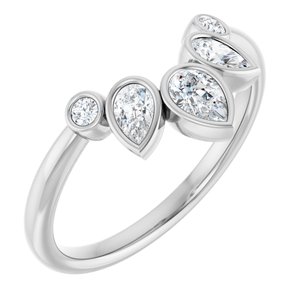 Bezel - Selene - Platinum 3/8 CTW Lab-Grown Diamond Bezel Contour Band