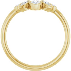 Bezel - Selene - 14K Yellow Gold 3/8 CTW Natural Diamond Contour Band