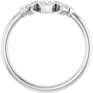 Bezel - Selene - Platinum 3/8 CTW Lab-Grown Diamond Bezel Contour Band