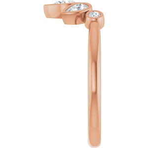 Bezel - Selene - 14K Rose Gold 3/8 CTW Natural Diamond Contour Band
