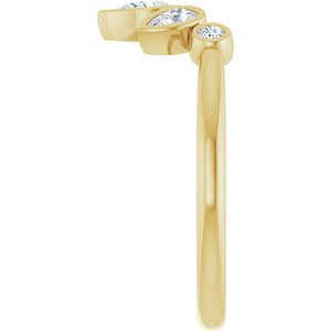 Bezel - Selene - 14K Yellow Gold 3/8 CTW Natural Diamond Contour Band