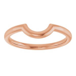 Plain - Neva - 14K Rose Gold 6 mm Contour Band