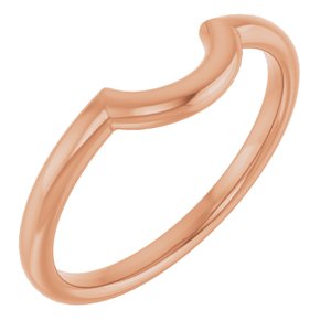 Plain - Neva - 14K Rose Gold 6 mm Contour Band