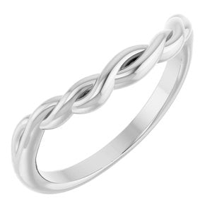 Curved - Rio - 14K White Gold Twisted Contour Band