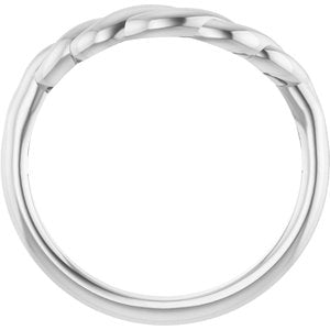Curved - Rio - 14K White Gold Twisted Contour Band