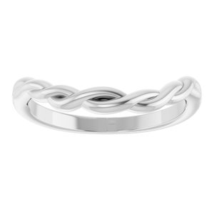Curved - Rio - 14K White Gold Twisted Contour Band