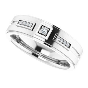 Unique - Noah - 14K White Gold .06 CTW Natural Diamond Mens Band