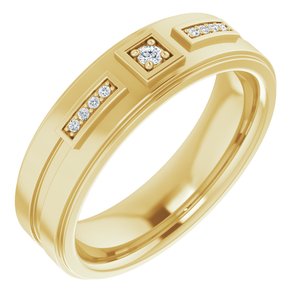 Unique - Noah - 14K Yellow Gold .06 CTW Natural Diamond Mens Band