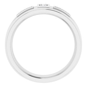 Unique - Noah - 14K White Gold .06 CTW Natural Diamond Mens Band