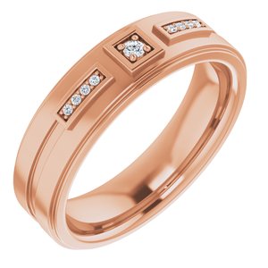 Unique - Noah - 14K Rose Gold .06 CTW Natural Diamond Mens Band