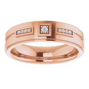 Unique - Noah - 14K Rose Gold .06 CTW Natural Diamond Mens Band