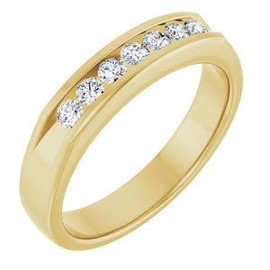 Hammered - Carter - 14K Yellow Gold 3/8 CTW Natural Diamond Band